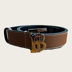 BURBERRY Men's Logo Buckle Leather Brown 38/95 NEW